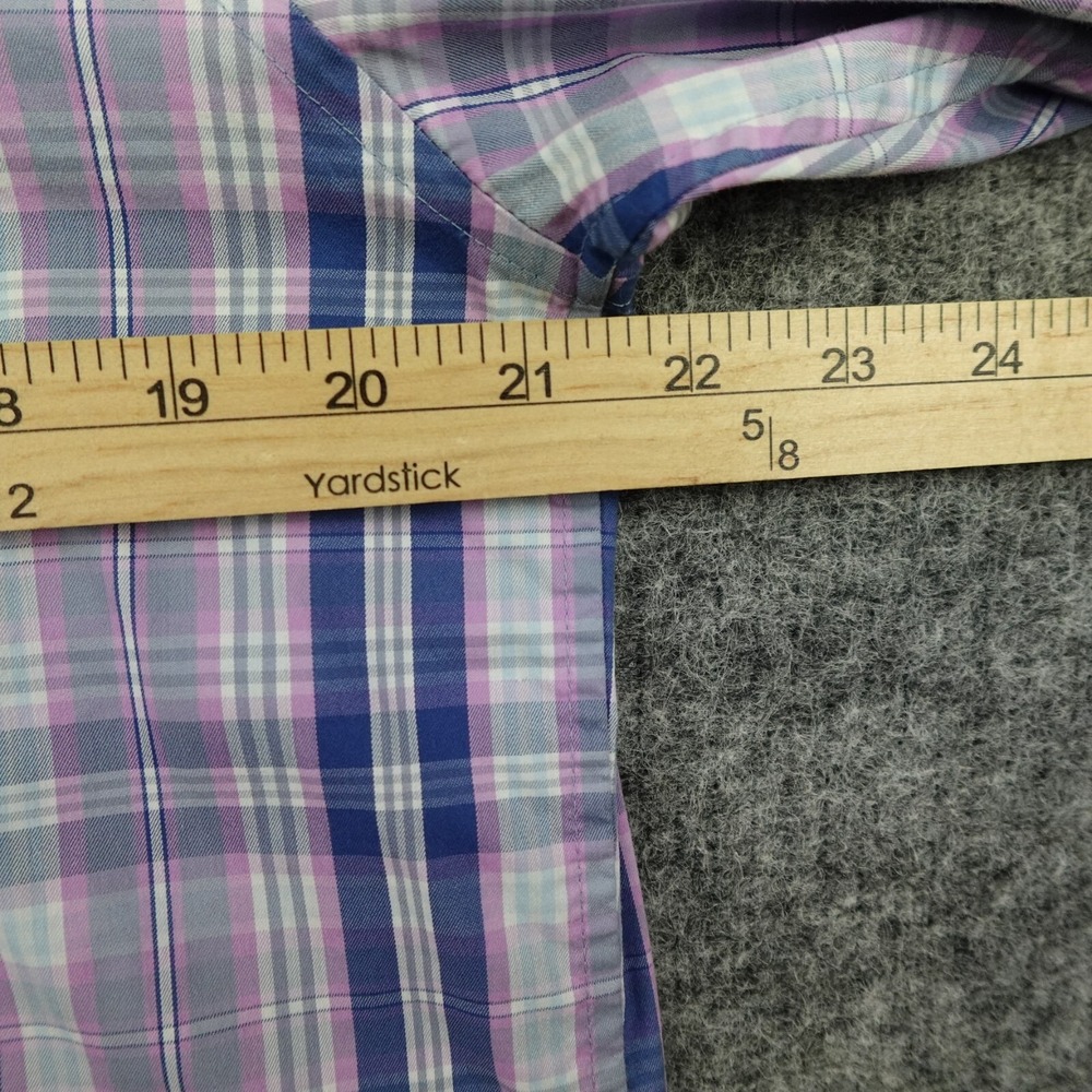 Vineyard Vines Shirt Mens Medium Blue Plaid Pink On The Go Performance Brrr - Picture 7 of 9